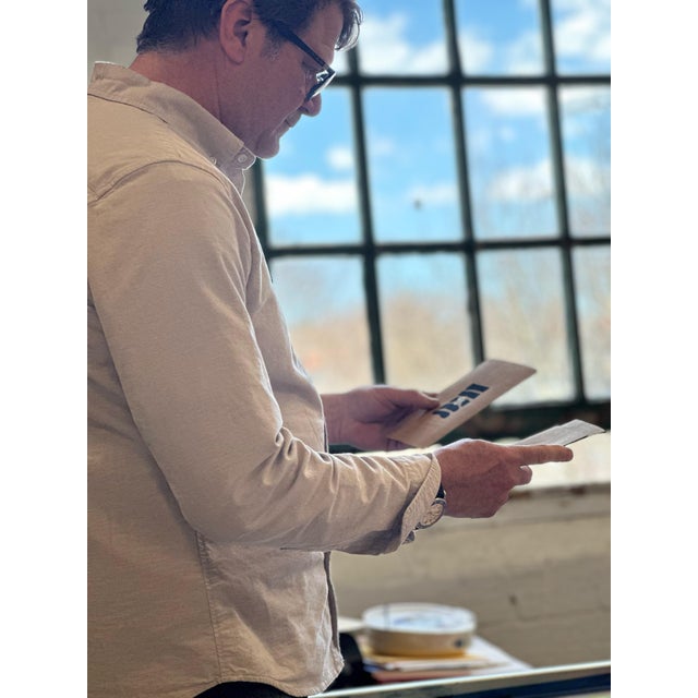 2020s Hand-Signed Limited Edition (1/20) Silkscreen by Richard Gene Barbera With Elegant Minimalist Design and Gold Leaf Accent. Contemporary Abstract Art. For Sale - Image 5 of 5