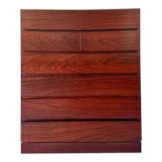 1970s Danish Modern Rosewood High Chest or Tall Dresser by Arne Wahl Iversen for Vinde Mobelfabrik For Sale
