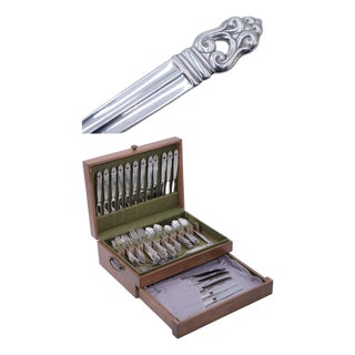 International Sterling Silver Royal Danish Pattern Set of 93 Pieces Flatware Set With Box For Sale