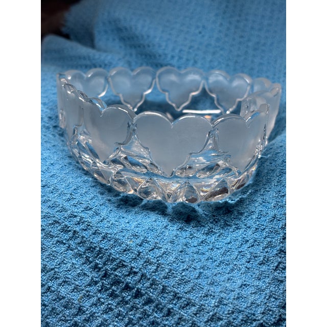 1970s Vintage Crystal Heart-Shaped Trinket Dish For Sale - Image 5 of 5
