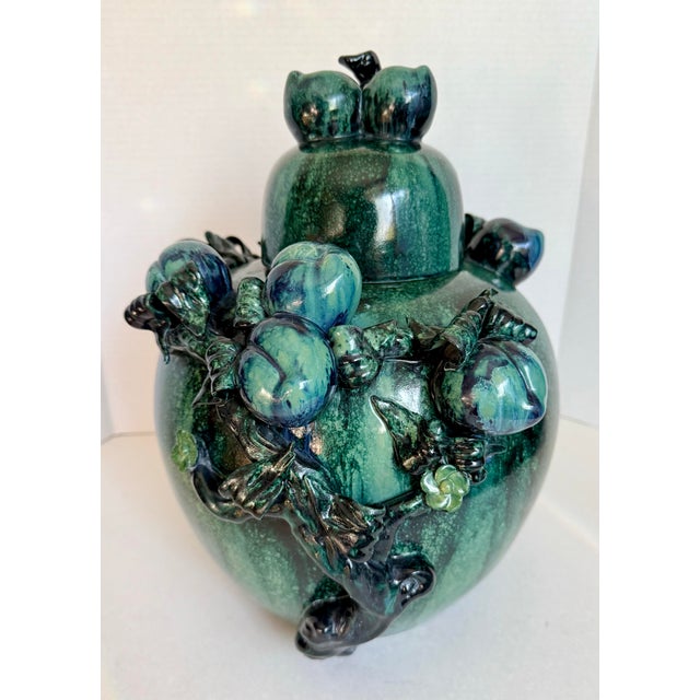 Here is a striking late 20th century Chinese ceramic lidded jar from the late 20th century, featuring a richly glazed deep...