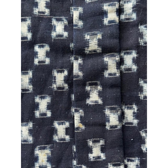 Rare Japanese Woven Ikat Child Kimono Nemaki For Sale - Image 13 of 16