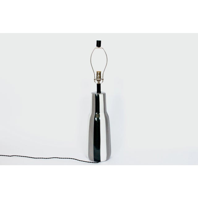 Gray Tall Design-Technics Black, White & Gray Pottery Table Lamp, 1950's For Sale - Image 8 of 13