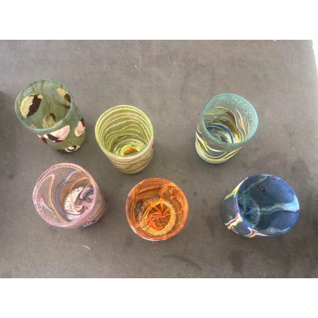 Murano 2000s "Murrisa Murano Glass" Glasses- Set of 6 For Sale - Image 4 of 11
