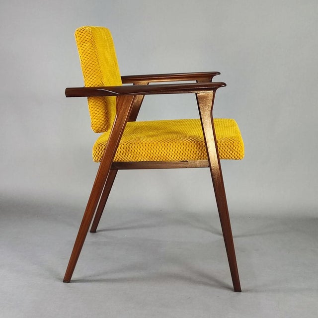 Armchairs in Rosewood and Yellow Velvet by Franco Albini for Poggi, Set of 2 For Sale - Image 6 of 14