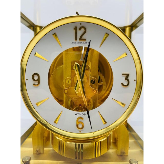 Metal Atmos Jaeger Le Coultre Cal. 528 Fireplace Clock by Aeg For Sale - Image 7 of 15