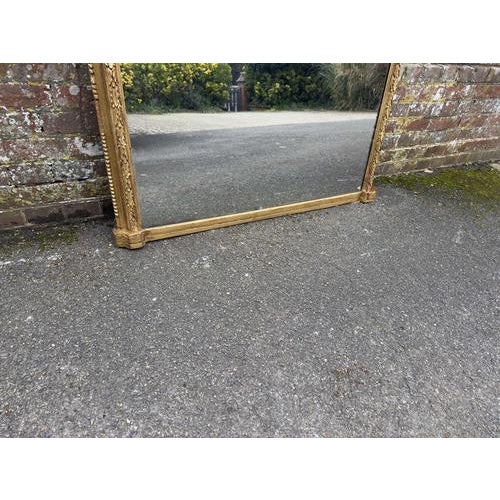 Large Antique English Gilt Arched Top Overmantle Mirror, 19th Century For Sale - Image 3 of 6