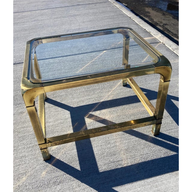 Brass & Glass Waterfall End Table From Mastercraft Chairish
