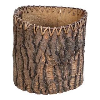 Vintage Bent Bark Basket For Sale