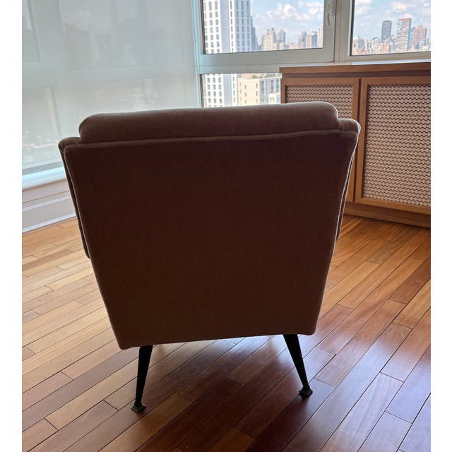 Modern Authentic 1940s Italian Chairs, Mohair Fabric For Sale - Image 3 of 6