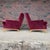 Beautifully restored pair of T.H. Robsjohn Gibbings lounge chairs. Reupholstered in maroon mohair.