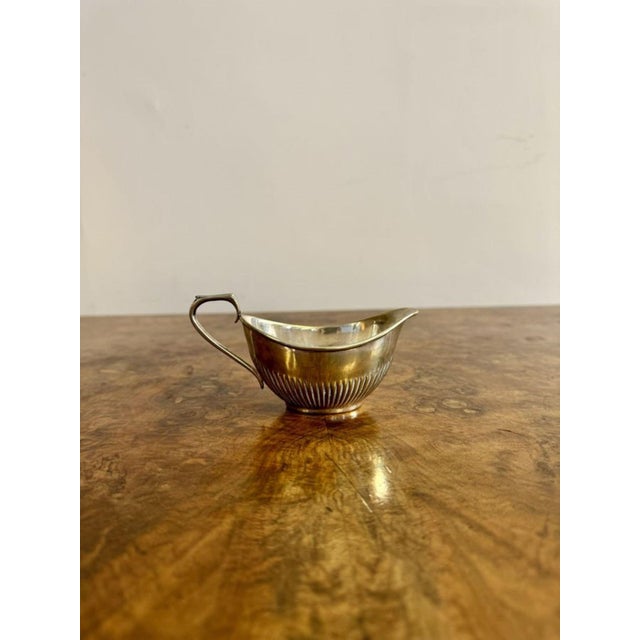 1900 - 1909 Antique Edwardian Silver-Plated Four Piece Tea Set and Tray, 1900, Set of 4 For Sale - Image 5 of 10