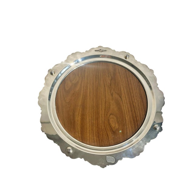Silver Vintage Wallace Baroque Silver Plate Mirrored Plateau Tray For Sale - Image 8 of 16