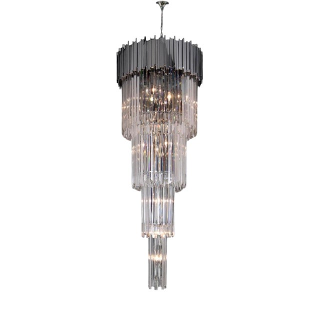 Collection Jupiter Chandelier in Metal and Crystal by Jago For Sale