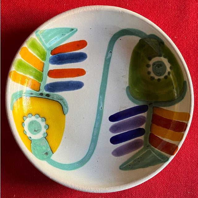 DeSimone Mid-Century Modern Hand Painted Italian Pottery Serving Bowl by Desimone Circa 1960's For Sale - Image 4 of 8