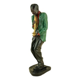 20th Century Polychrome Papier-Mâché Sculpture Depicting Louis Armstrong American Jazz Trumpeter, United States., 1890s For Sale