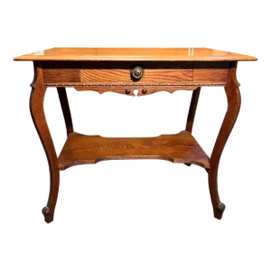 1920s Antique Oak Library Table