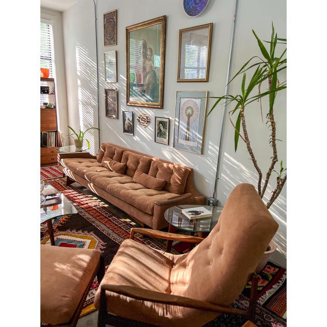 Wood 1960s Attributed Kroehler American Leisure Sofa, Style of Adrian Pearsall Mid Century Modern Gondola Couch Vintage Mad Men Era For Sale - Image 7 of 12