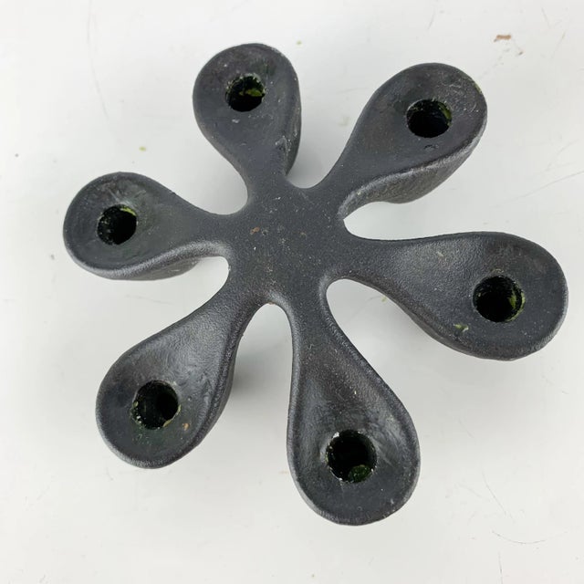 Mid-Century Modern Vintage Black Mid Century Modern Laurids Lonborg Metal Candle Holder, Denmark For Sale - Image 3 of 6