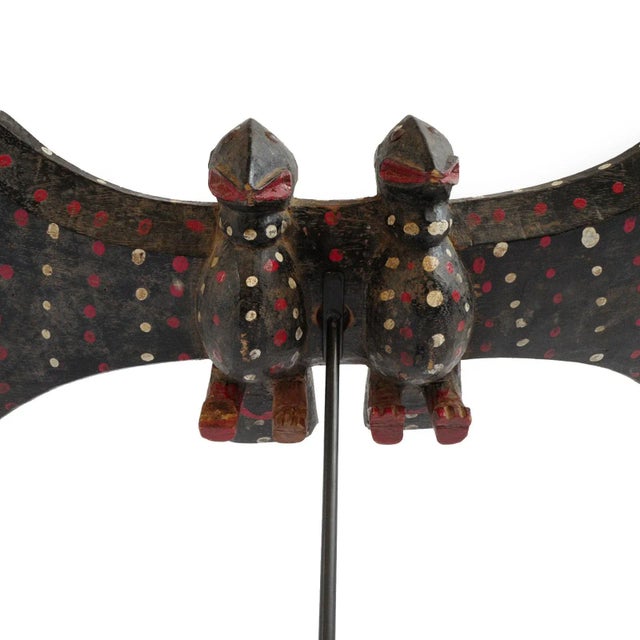 1920s Antique African Senufo Twin Bird Headdress For Sale - Image 5 of 7