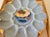 Anchor Hocking 1950s Anchor Hocking Delphite Blue Egg Plate With 14k Gold Trim - Unused and Mint in Box For Sale - Image 4 of 9