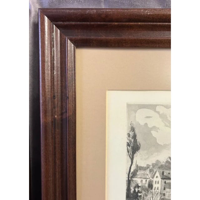 Mid 20th Century Pair of Vintage Signed Framed Etchings of Chartres Cathedral, Mid-Century For Sale - Image 5 of 15