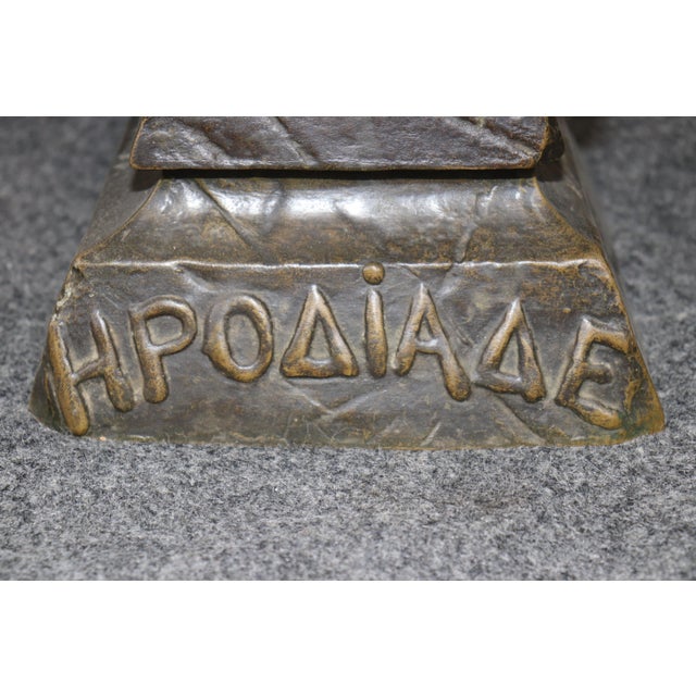 Bronze Antique French Art Nouveau Bronze Bust "Herodias" Signed George Charles Coudry For Sale - Image 8 of 11