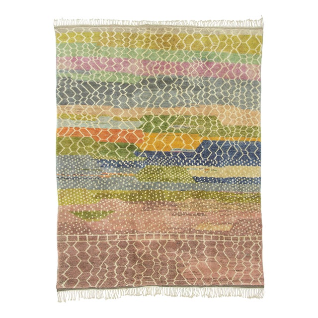 Hand-Knotted Wool Rug by Azele Studio For Sale