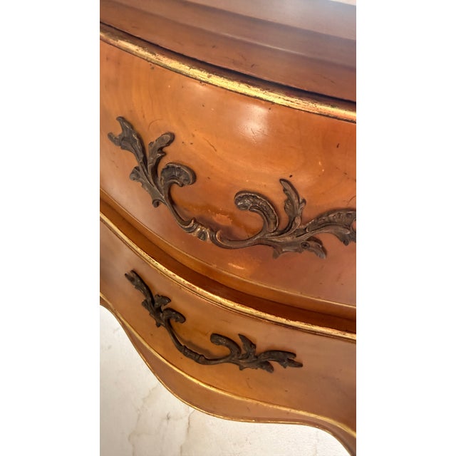 Late 20th Century Pair of John Widdicomb Louis XV Style Marble-Top Nightstands For Sale - Image 12 of 16