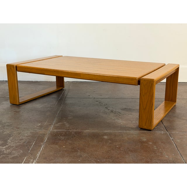 Vintage 1970's Lou Hodges Oak Coffee Table For Sale In Los Angeles - Image 6 of 13