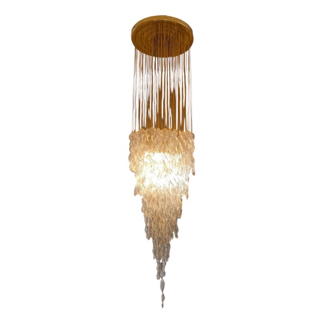 Murano Glass Eclipse Cascade Chandelier from Mazzega, 1970 For Sale