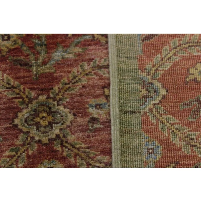 1990s 1990s Shabby Chic Modern Pink/Green Wool Rug - 6'2 X 8'11 For Sale - Image 5 of 8