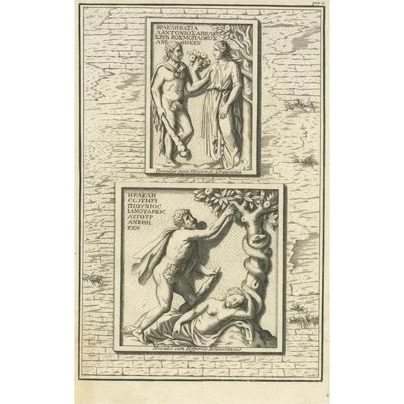 Volckamer, Hercules in the Garden of Hesperides, 1710, Print For Sale - Image 5 of 5