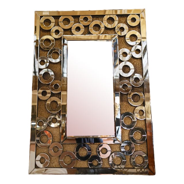 Art Deco Pier Glass Mirror with Circles For Sale