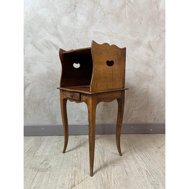 1950s Small Louis XV Wooden Bedside Table, 1950s For Sale - Image 5 of 13