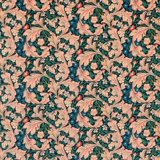 Morris & Co Leicester Fabric in Cosmo Pink/Indigo For Sale