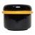 Vintage Italian Black and Yellow Lidded Ceramic Jar by Pino Spagnolo for Sicart For Sale