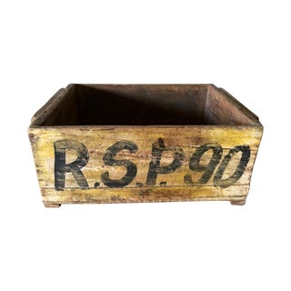 Vintage Wood Industrial Box For Sale