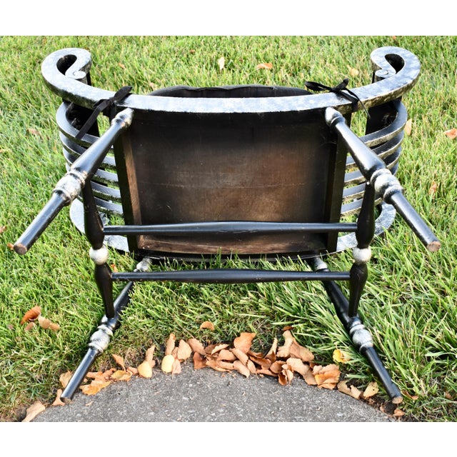 Curule Vanity Stool Bench Roman Slatted Saddle Seat Chair Hollywood Regency For Sale - Image 13 of 14