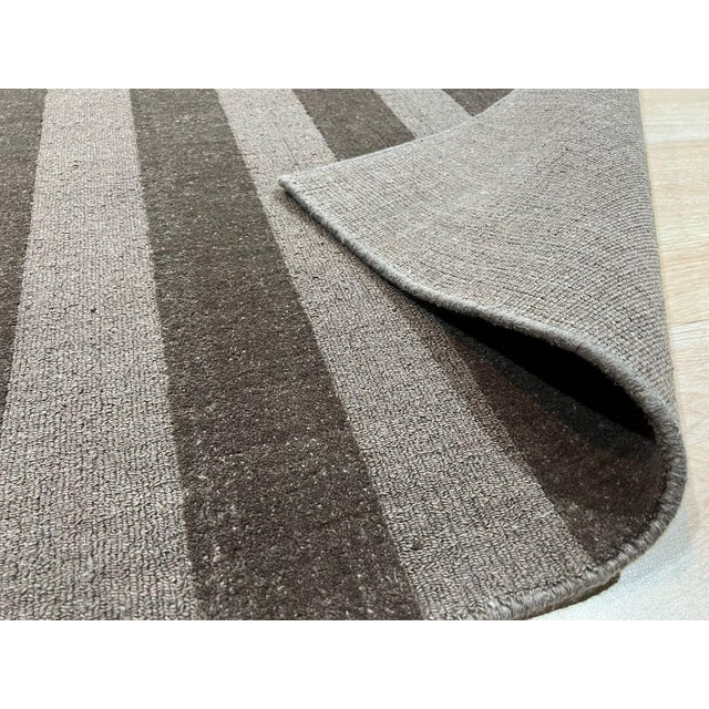 Textile 8x10 Yara Alluring Brown Minimalist Geometric Modern Handmade Wool Carpet Rug For Sale - Image 7 of 8