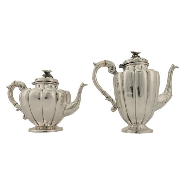 Antique Art Deco Sterling Silver L. Maciel Mexican 3 Piece Tea Coffee Set 1935 For Sale In Portland, OR - Image 6 of 17