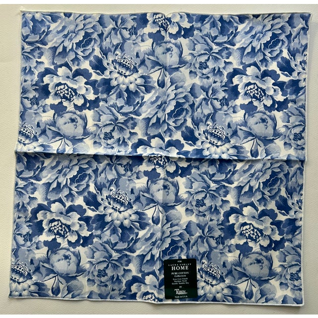 Late 20th Century Set of 4 Laura Ashley Home Blue & White Reversible Cotton Placemats & Napkins For Sale - Image 17 of 18