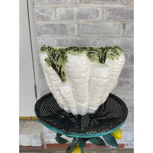 Rustic European Vintage Fritz & Floyd White Carrot Cachepot For Sale - Image 3 of 8