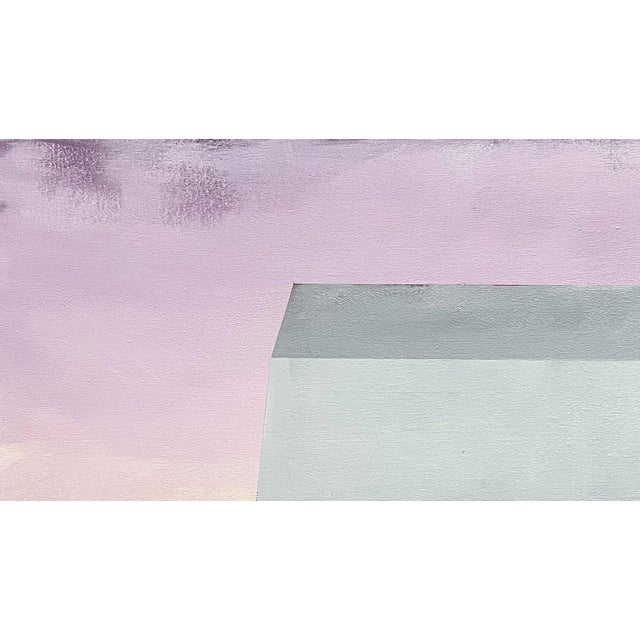 Northern Breeze by Justin Wheatley | Oil on Canvas Painting of a simple barn in a field For Sale - Image 4 of 5