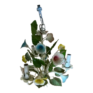 Vintage Tole Floral Chandelier