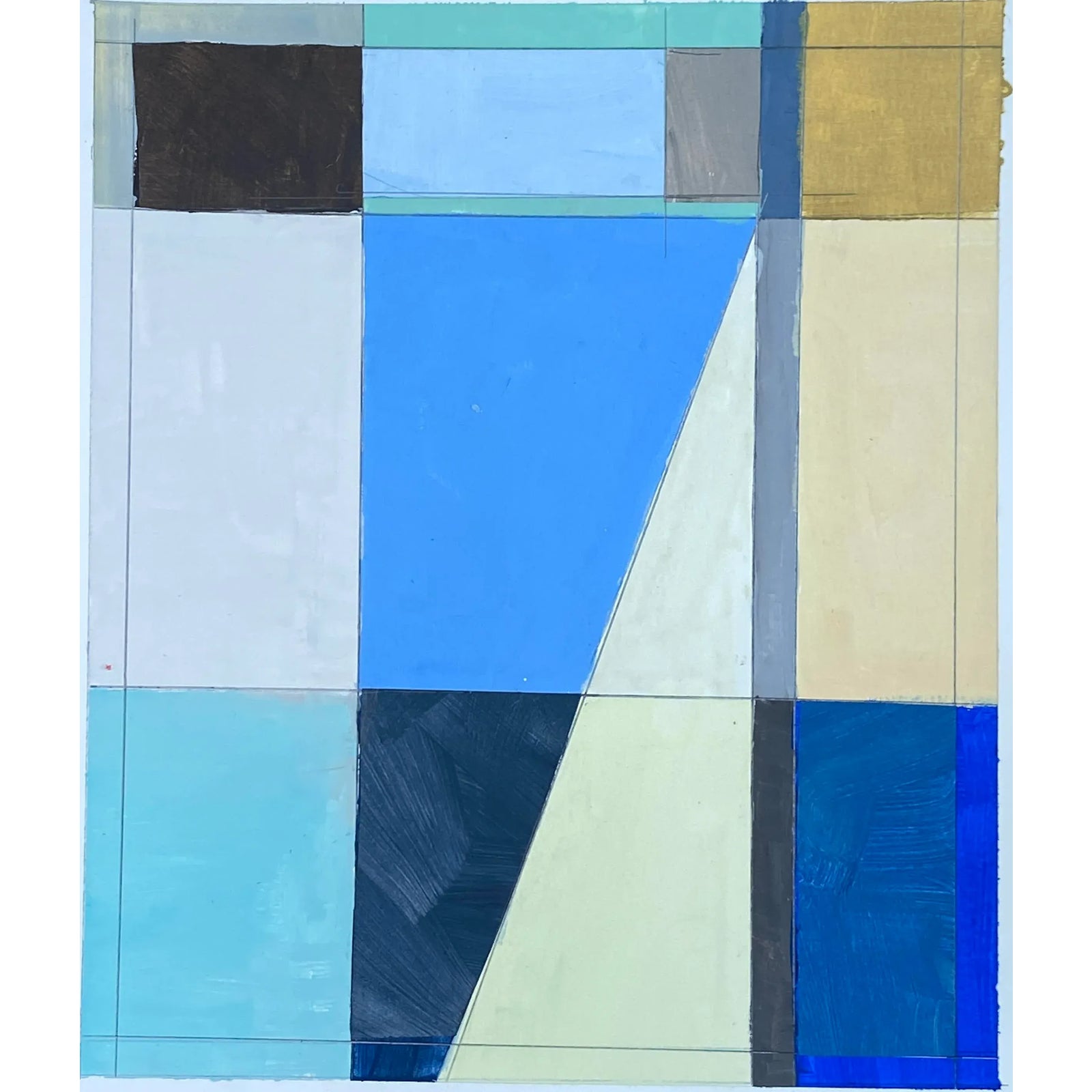 Bryan Young Original Lake Series, Painted Collage Abstract Landscape on ...