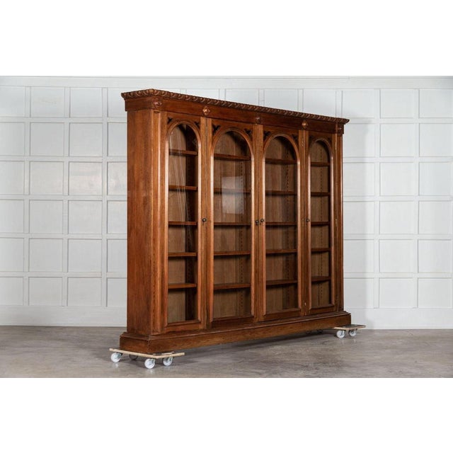 Late 19th Century 19th Century English Pine Arched Glazed Bookcase, 1870s For Sale - Image 5 of 14