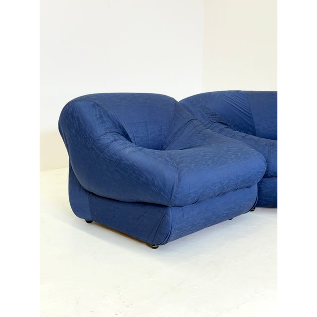 Textile Space Age Modular Set in Blue from Airborne, Set of 3 For Sale - Image 7 of 18