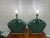Hollywood Regency 1980s Postmodern Seafoam Green Ceramic Glazed Table Lamps With Lucite Base - a Pair For Sale - Image 4 of 8