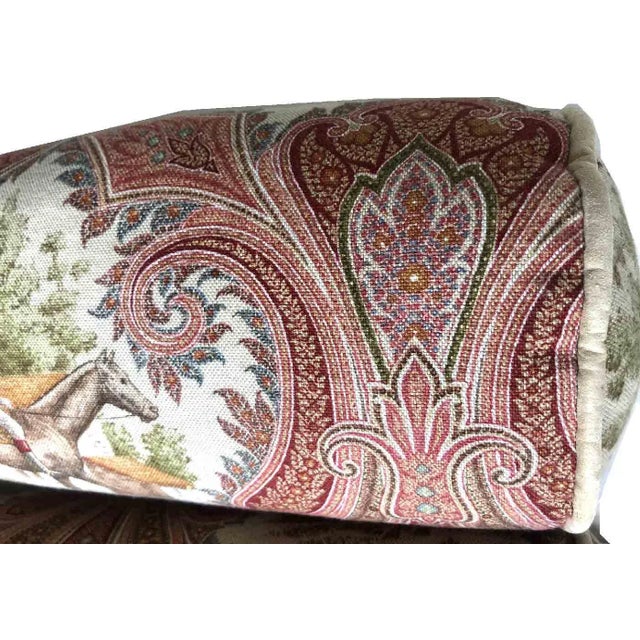 P. Kaufmann Horse & Jockey Paisley Toile Bolster Pillows - a Pair For Sale In Chicago - Image 6 of 8